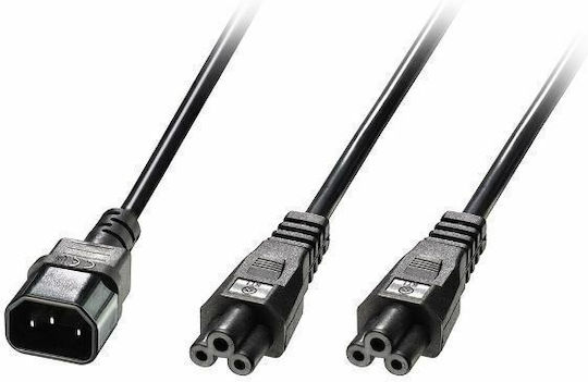 Lindy IEC C14 - IEC C5 Cable 2.5m Μαύρο 30370