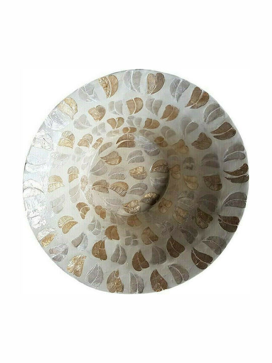 Inart Διακοσμητικό Μπωλ Ξύλινο Πολύχρωμο 40x40x14cm