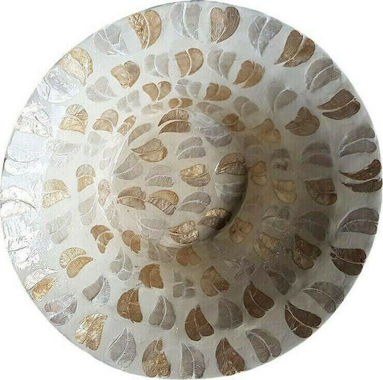 Inart Διακοσμητικό Μπωλ Ξύλινο Πολύχρωμο 40x40x14cm