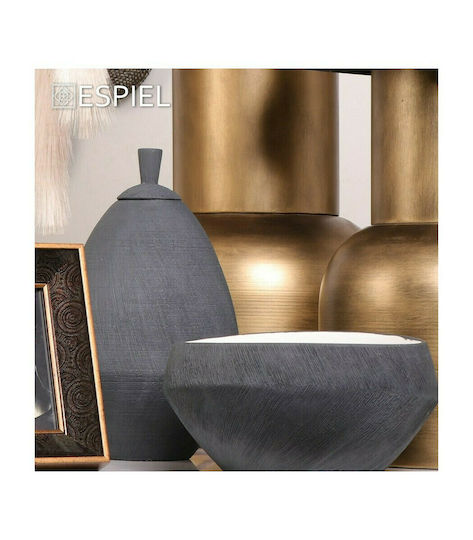 Espiel Декоративна купа Порцелан White / Grey Matte 25x25x13см 1бр