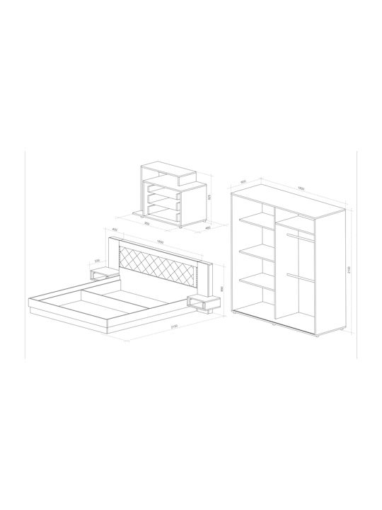 Σετ Κρεβατοκάμαρας Regal 160x200εκ. 5τμχ