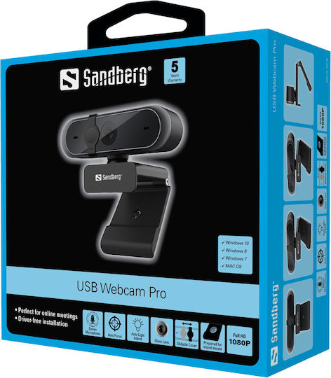 Sandberg USB Webcam Pro Full HD 1080p with Autofocus