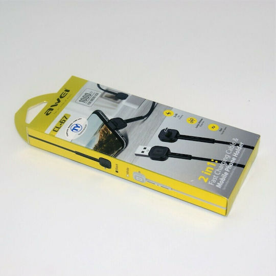 Awei Angle (90°) / Regular USB 2.0 to micro USB Cable Λευκό 1m (CL-67)