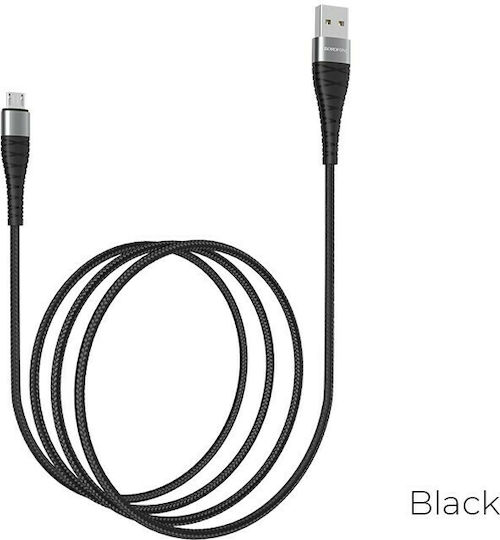 Borofone BX32 Braided USB 2.0 to micro USB Cable Μαύρο 1m