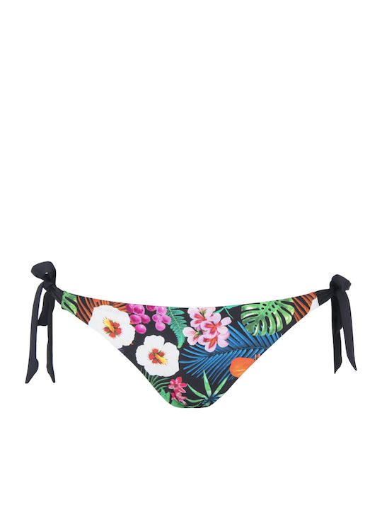 Leopard B Bikini Slip με Κορδονάκια Floral