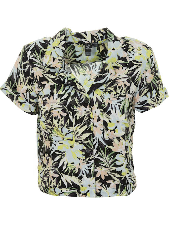Can't Be Tamed Κοντομάνικο Γυναικείο Πουκάμισο Floral
