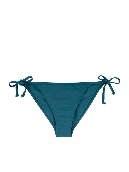 Bora Bora Bikini Slip with Laces Petrol Blue