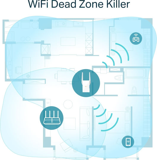 TP-LINK RE605X v1 Mesh WiFi Extender Dual Band (2.4 & 5GHz) 1750Mbps