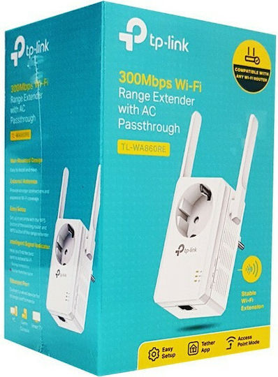TP-LINK TL-WA860RE v1 WiFi удължител Единична лента (2.4GHz) 300Mbps