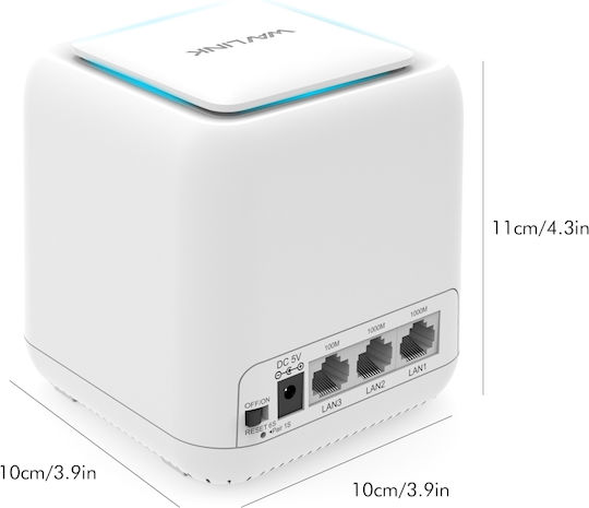 Wavlink Halo Base Pro WiFi-Mesh-Netzwerk Zugriffspunkt Wi‑Fi 5 Dualband (2,4 & 5 GHz) in Einzelner Bausatz