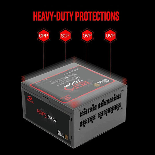 Redragon GC-PS005 700W Black Computer Power Supply Full Modular 80 Plus Bronze