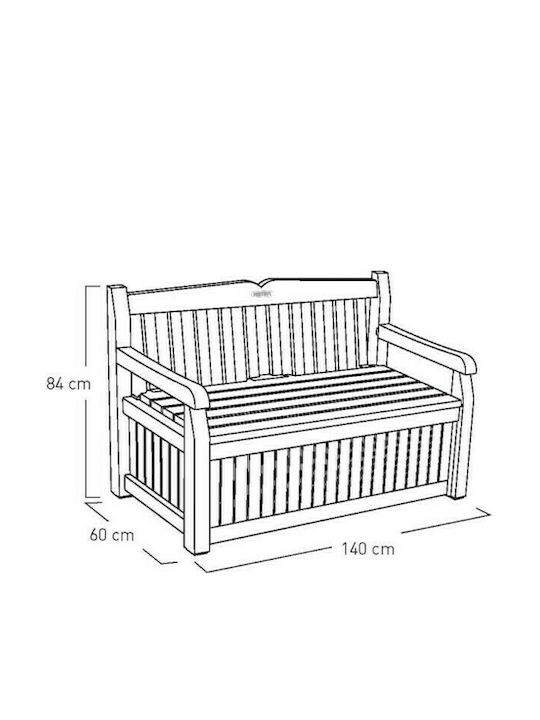 Bench Outdoor Plastic with Chest 140x60x84cm