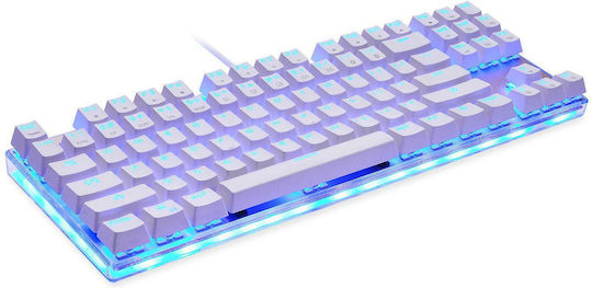 Motospeed K87S Gaming Μηχανικό Πληκτρολόγιο Tenkeyless με Outemu Blue διακόπτες και RGB φωτισμό (Αγγλικό US) Λευκό