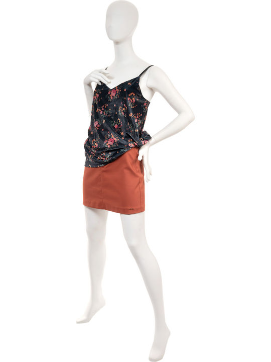 High-waisted Mini Skirt Tabac Brown
