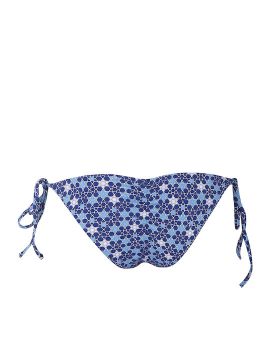 Melpomene Bikini Slip με Κορδονάκια Μπλε