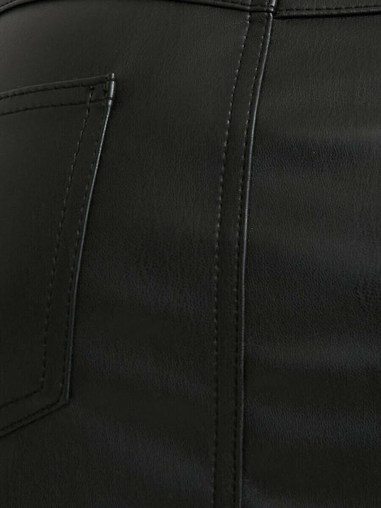 Marie Curie Leder Mini Rock Schwarz