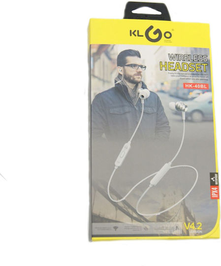 KLGO HK-40BL In-ear Bluetooth Handsfree Earphones White