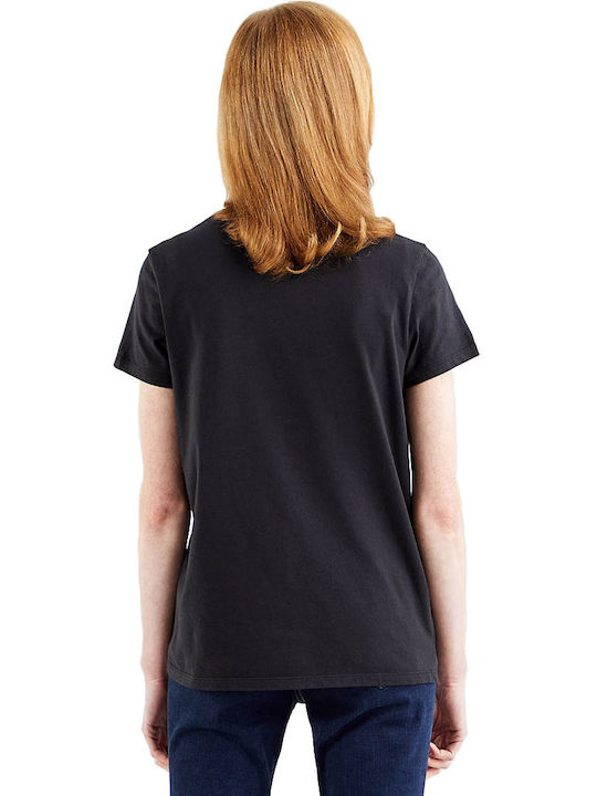 Levi's The Perfect Γυναικείο T-shirt Μαύρο με Στάμπα