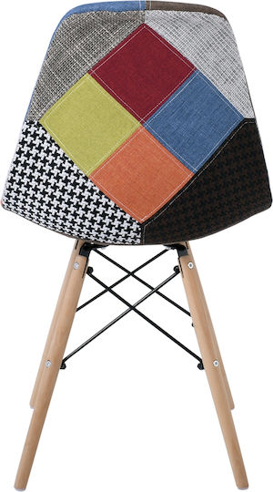 Art Dining Room Fabric Chair Wood 47x54x82cm 4pcs