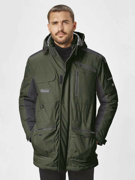 Red Point Men's Winter Jacket Waterproof Khaki