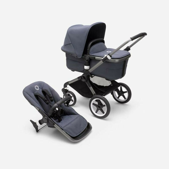 Bugaboo Fox 3 Adjustable 2 in 1 Baby Stroller Suitable for Newborn Graphite Stormy Blue 9.9kg