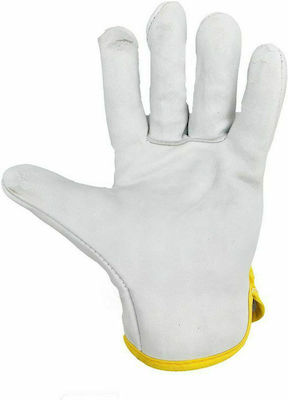 Cresman Waterproof Safety Glofe Leather Driver White