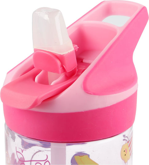 Stor Peppa Pig Haze Kids Water Bottle Peppa Pig Plastic with Straw Pink 620ml