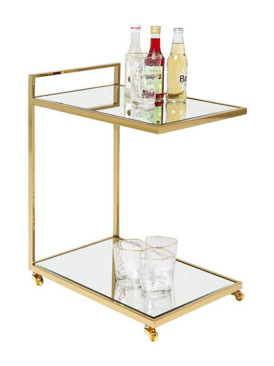 Kare Design Classy Freistehend Weinkeller Metallisch mit Rädern Gold 50x33x64εκ.