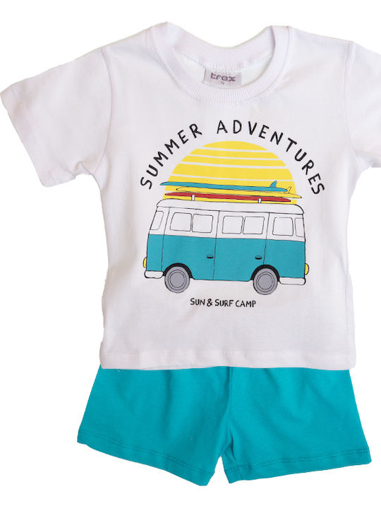 Trax Kinder Schlafanzug Sommerlich Weiß