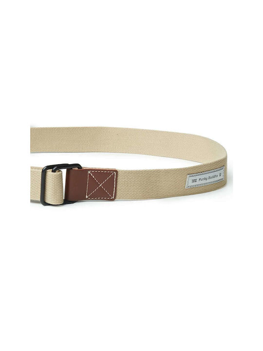 Funky Buddha Men's Fabric Webbing Belt Belt Beige