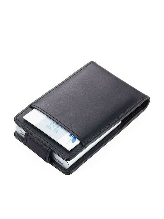 Men's Wallet Cards with RFID and Slide Mechanism Black