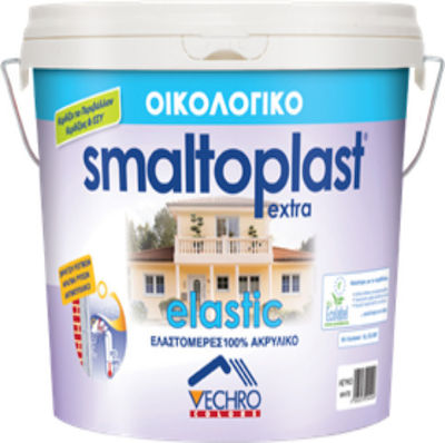 Vechro Smaltoplast Elastic Eco Plastic Acrilyc Ecological Paint for Exterior Use White 3lt