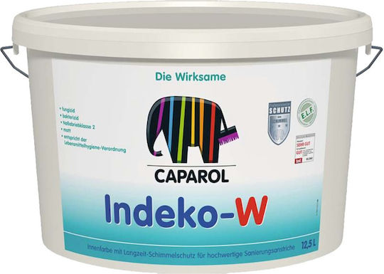 Caparol Indeko-W Plastic Anti-Mildew Paint for Interior Use White 2.5lt