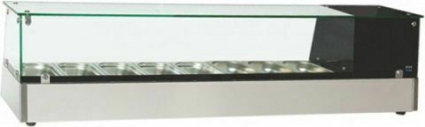 Niki Inox Vitrină de Răcire De Masă cu Capacitate 6x1/3 GN 131x34x35cm