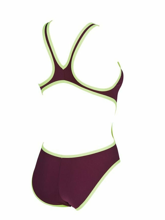 One Big Logo Athletic One-Piece Swimsuit Burgundy