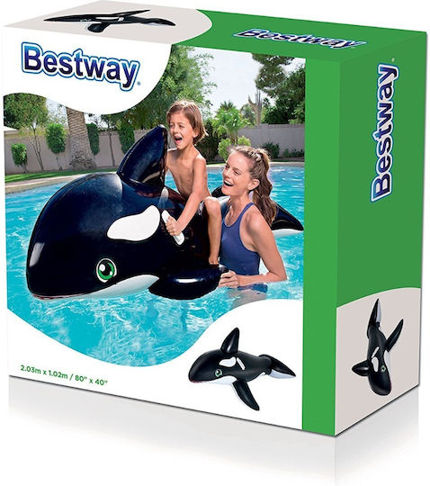 Bestway Παιδικό Φουσκωτό Ride On Θαλάσσης με Χειρολαβές Μαύρο 203cm