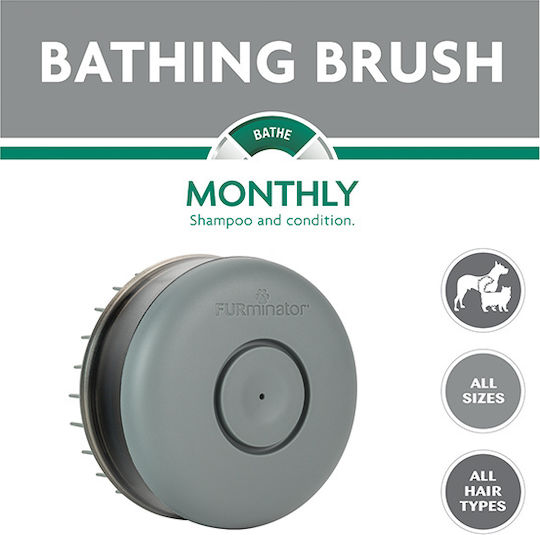 FURminator Bath Brush Χτένα για Διάφορα Μήκη Τρίχας για Περιποίηση Τριχώματος Μαύρο