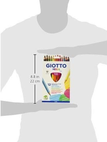 Giotto Mega Tri Extra Large Комплект цветни моливи с дебел връх 12бр Пакет от 1 опаковки