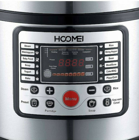 Hoomei Πολυμάγειρας 900W με Χωρητικότητα 5lt Ασημί