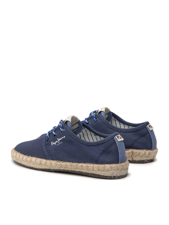 Kids Espradrilles with Laces Navy Blue Tourist Camping