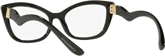 Dolce & Gabbana Plastic Eyeglass Frame Butterfly Black DG5078 501