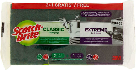 Scotch Brite Classic & Extreme Set Sponge Plates 3pcs