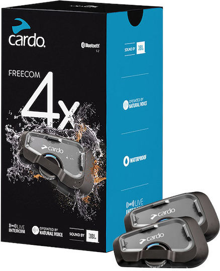 Cardo Freecom 4X DUO Dual Intercom for Riding Helmet with Bluetooth