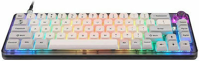 Motospeed CK69 Gaming Mechanical Keyboard with Gateron Red switches and RGB lighting (English US) White