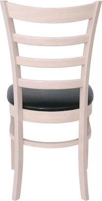 Naturale-L Dining Room Wooden Chair White Wash / Black 42x52x90cm 2pcs