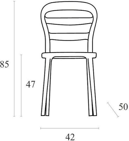 Bibi Kitchen Polypropylene Chair Black 42x50x85cm