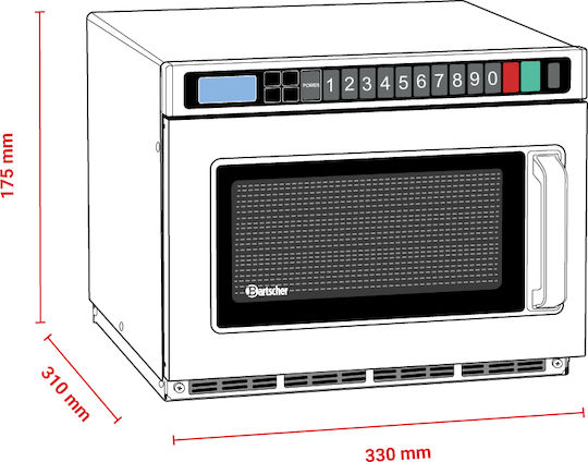 Bartscher Commercial Microwave Oven 18lt L42xW54xH33.8cm