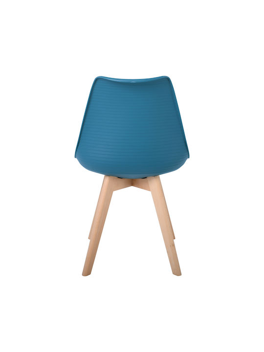 Martin Stripe Kitchen Polypropylene Chair Petrol 49x56x82cm 4pcs