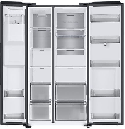 Samsung Ψυγείο Ντουλάπα 614lt Total NoFrost Υ178xΠ91.2xΒ71.6εκ. Μαύρο RS6HA8891B1/EG
