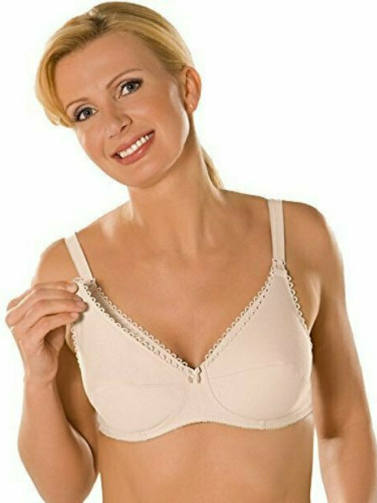 Naturana Cotton Maternity & Nursing Bra with Clips Beige